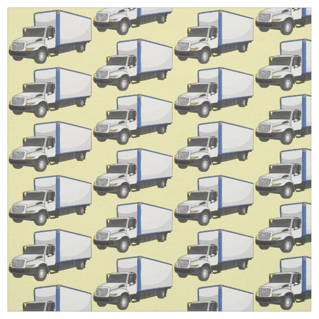 Box truck cartoon illustration fabric (Swatch)