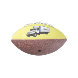 Box truck cartoon illustration football