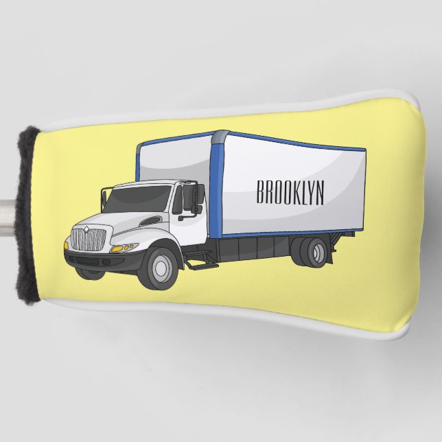 Box truck cartoon illustration golf head cover (Front)