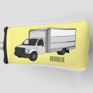 Box truck cartoon illustration golf head cover