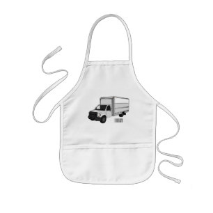 Box truck cartoon illustration kids apron