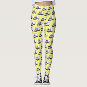 Box truck cartoon illustration leggings