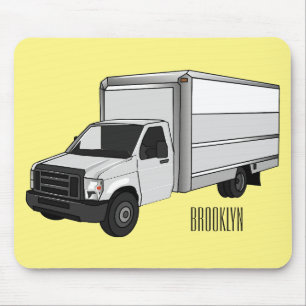 Box truck cartoon illustration mouse pad