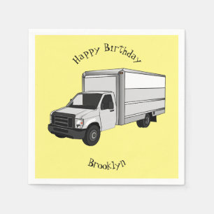 Box truck cartoon illustration napkin
