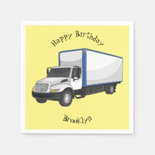Box truck cartoon illustration napkin