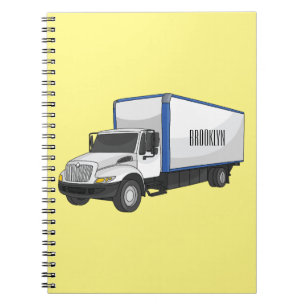 Box truck cartoon illustration notebook