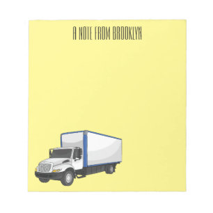 Box truck cartoon illustration notepad
