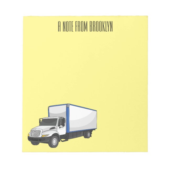 Box truck cartoon illustration notepad (Front)
