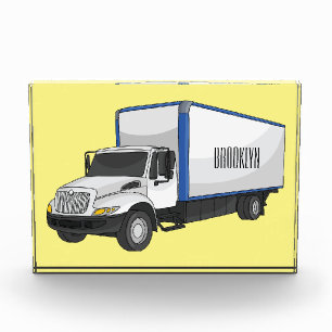 Box truck cartoon illustration photo block