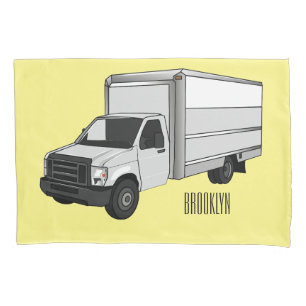 Box truck cartoon illustration pillowcase