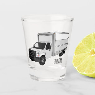 Box truck cartoon illustration shot glass