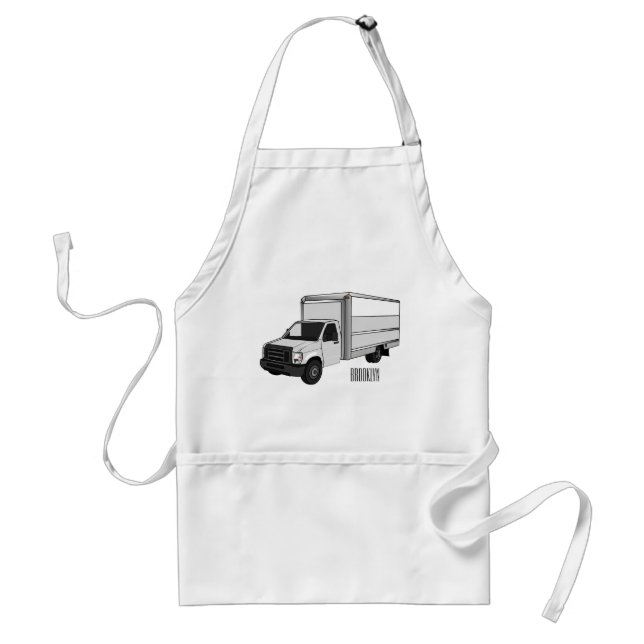 Box truck cartoon illustration standard apron (Front)