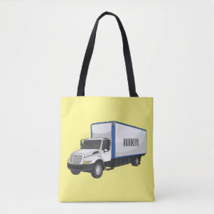 Box truck cartoon illustration tote bag