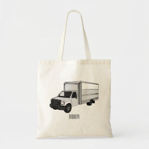 Box truck cartoon illustration tote bag