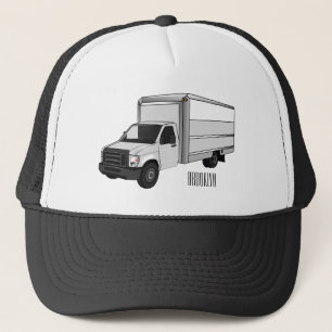 Box truck cartoon illustration trucker hat