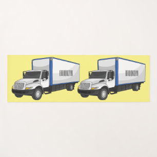 Box truck cartoon illustration yoga mat