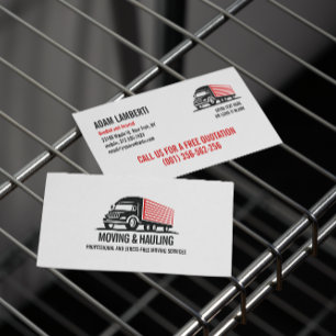 BOX TRUCK MOVING AND HAULING PROFESSIONAL  BUSINESS CARD