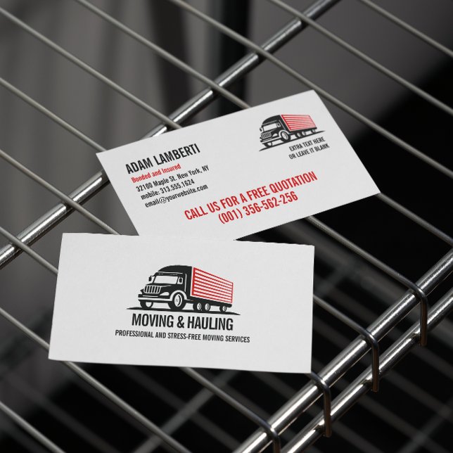 BOX TRUCK MOVING AND HAULING PROFESSIONAL  BUSINESS CARD (Creator Uploaded)