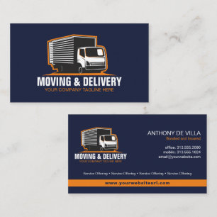 Box Truck Moving & Delivery Service Company Business Card