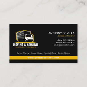 Box Truck Moving Hauling Delivery Service Company  Business Card