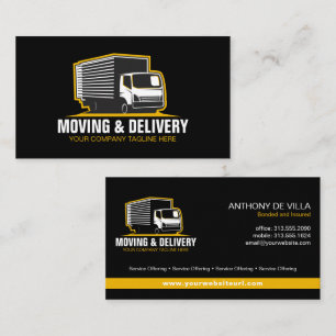 Box Truck Moving Hauling Delivery Service Company  Business Card