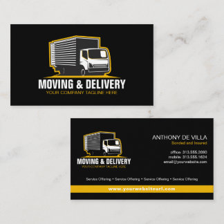 Box Truck Moving Hauling Delivery Service Company  Business Card