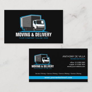 Box Truck Moving Hauling Delivery Service Company  Business Card