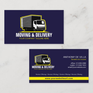 Box Truck Moving, Hauling, or Delivery Service Bu Business Card