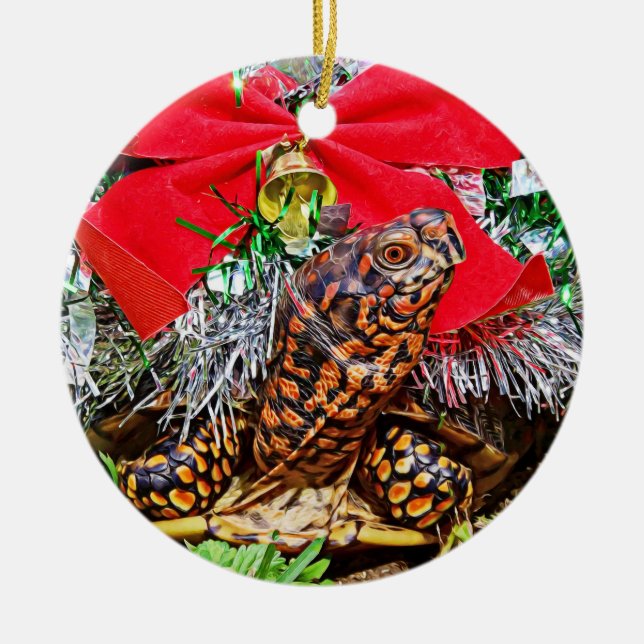 Box Turtle Christmas Ornament (Front)