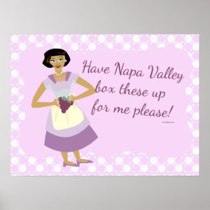 Box Up These Grapes Housewife Humour Cartoon Poster