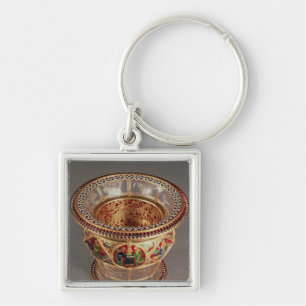 Box with plique-a-jour and cloisonne key ring