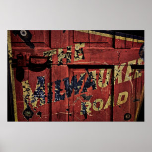 BOXCAR MILWAUKEE ROAD RAILROAD POSTER