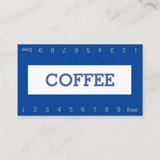 Boxed Double Number Loyalty Coffee Punch-Card Card (Front)