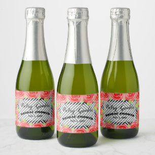 Boxed Stripes & Roses Derby Mini Sparkling Wine La Sparkling Wine Label