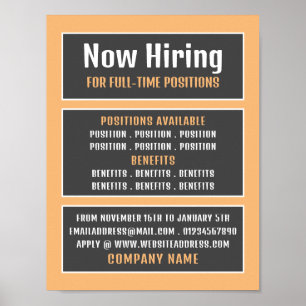 Boxed Text, Job Vacancy Recruitment Advertising Poster