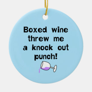 Boxed Wine Ceramic Ornament