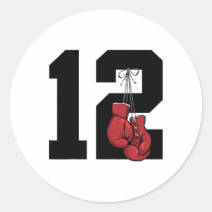 Boxer 12 Year Boxing 12th Birthday Classic Round Sticker