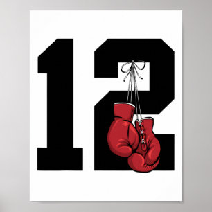 Boxer 12 Year Boxing 12th Birthday Poster