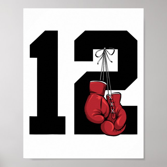 Boxer 12 Year Boxing 12th Birthday  Poster (Front)