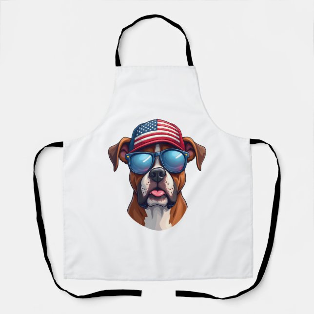 Boxer 4th of July Apron (Front)