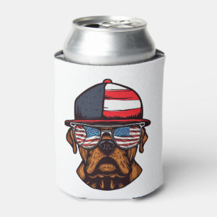 Boxer 4th of July Can Cooler