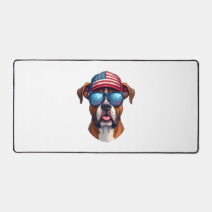 Boxer 4th of July Desk Mat