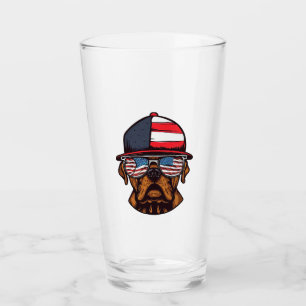 Boxer 4th of July Glass