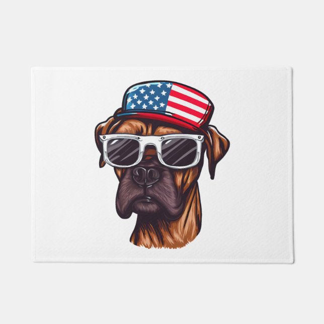 Boxer 4th of July Party Doormat (Front)
