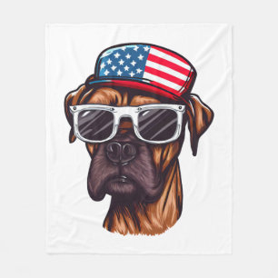 Boxer 4th of July Party Fleece Blanket