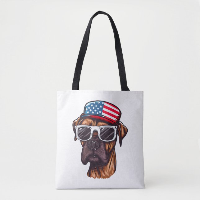 Boxer 4th of July Party Tote Bag (Front)
