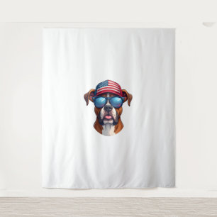 Boxer 4th of July Tapestry