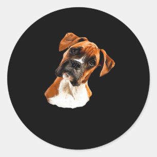 Boxer A Beautiful Boxer Head Tilt Classic T-Shirt Round Sticker