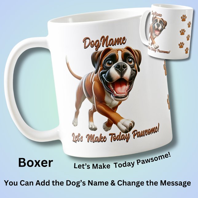 Boxer  - Add Dog's Name, Change Text Coffee Mug (Creator Uploaded)