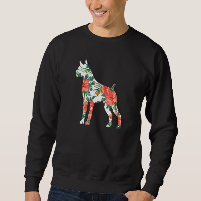 Boxer Aloha Hawaiian Dog Sweatshirt (Front)